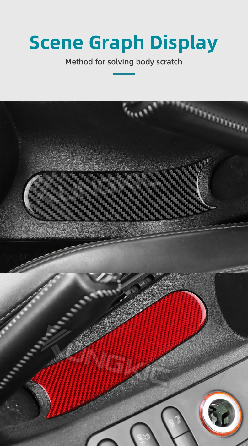 Real Soft Carbon Fiber Aufkleber für Seat Leon MK2 1P 2005 2006 2007 2008 2009 2010 2011 2012 Auto Handbremse Panel Trim Zubehör – Detail 9