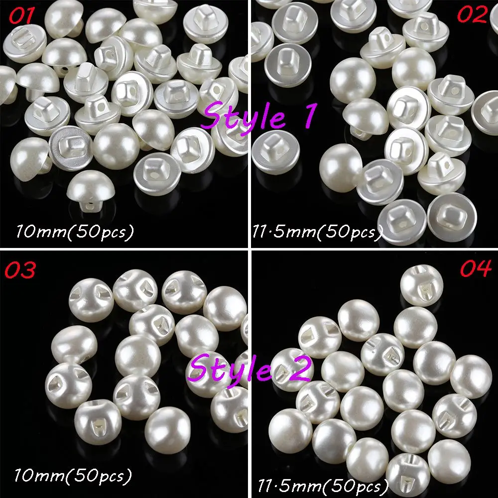 50PCS Tool Garment Decorative Crafts DIY Pearl Buttons Clothing Dress Accessories Scrapbooking Sewing