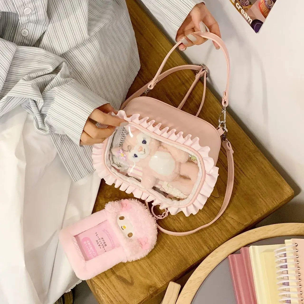 

Japanese DIY Badge Ita Bag Women's Comic Consort One-Shoulder Crossbody Bag New Sweet and Cute Girls Ulzzang Doll Bag