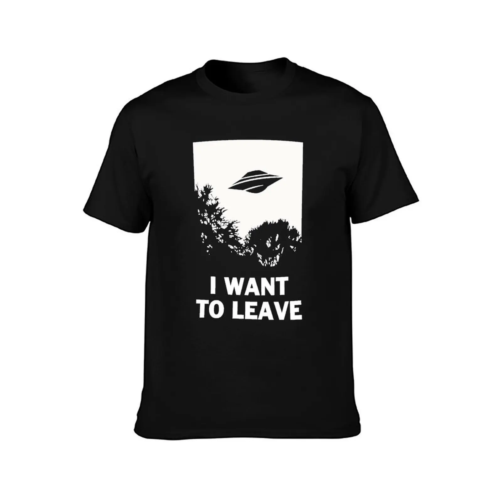 I Want To Leave T-Shirt, Summer Casual Cotton Tee, Oversized Streetwear Tops, Vintage Graphic Print, Loose Fit Short Sleeve