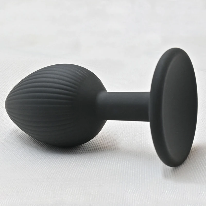 Vertical Stripes Silicone Anal Plug Butt Plug Suction Cup Base Anal Trainer Adult Toys for Women Men Masturbation Anal​ Toy