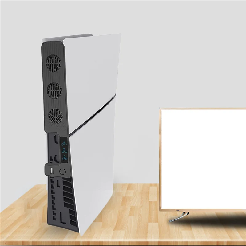 ABKI-For PS5 مروحة تبريد وحدة التحكم مروحة تبريد خلفية 9500 دورة في الدقيقة مبرد الهواء مع 3 مراوح سرعة لمبرد تبريد وحدة التحكم النحيفة PS