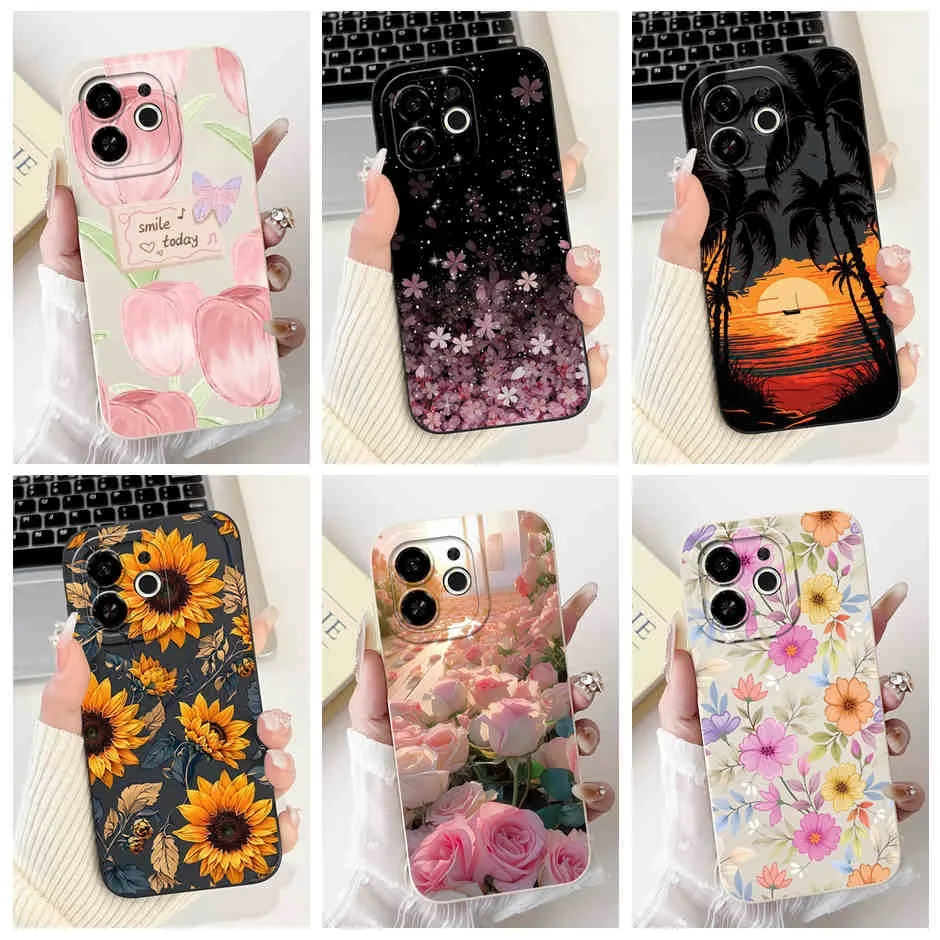 

2025 для Tecno Spark GO 1 1S 2024 2023 30C 20C 10C 10 20 30 Pro 4G Мягкий силиконовый противоударный чехол с рисунком тюльпана и подсолнуха