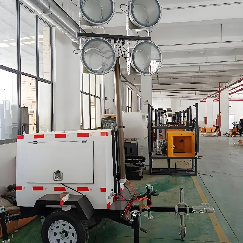 All Terrain Portable LED Light Tower with Surveillance Camera, Railway Maintenance and Temporary Security Lighting