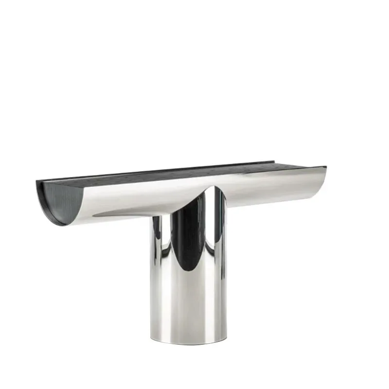 

stainless steel entrance table modern minimalist designer decorative strip case living room against the wall