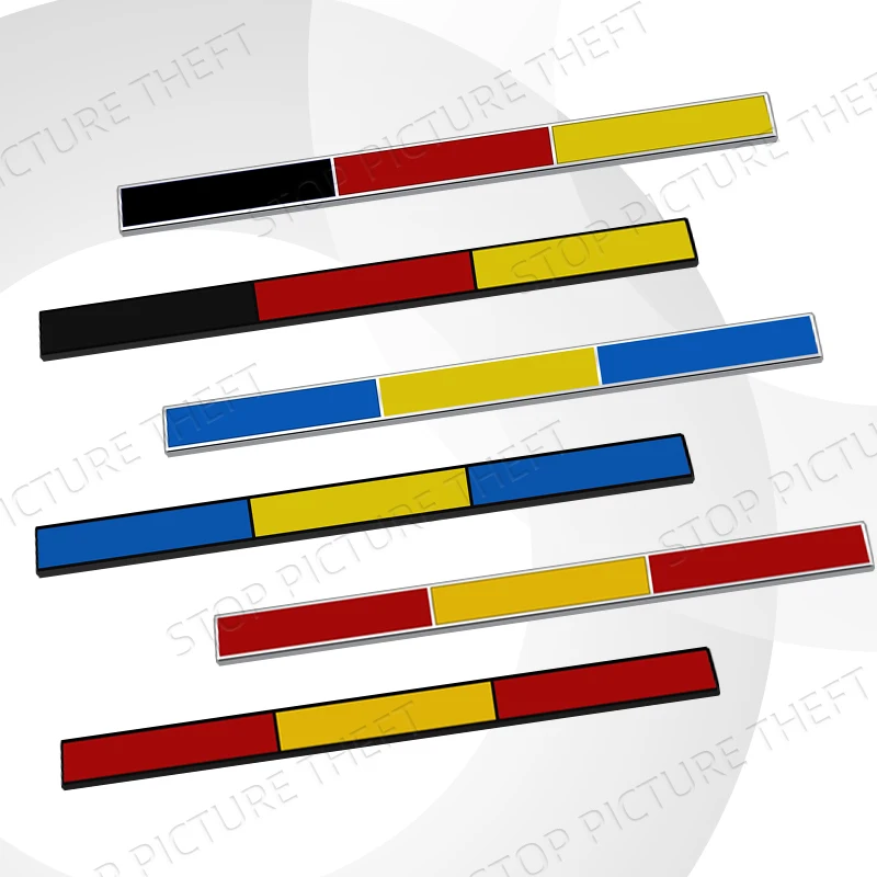 Metal Alloy Italy France Sweden Germany Spain Tricolor Flag Strip Decoration Logo Car Trunk Fender Sticker Side Emblem Badge