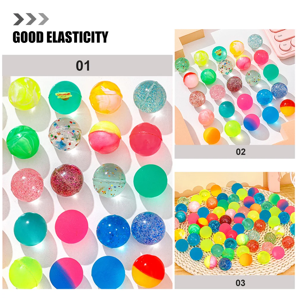 24 Pcs Colorful Bouncy Balls Kids Bulk Game Carnival Party Bounce Elastic Small for Decor