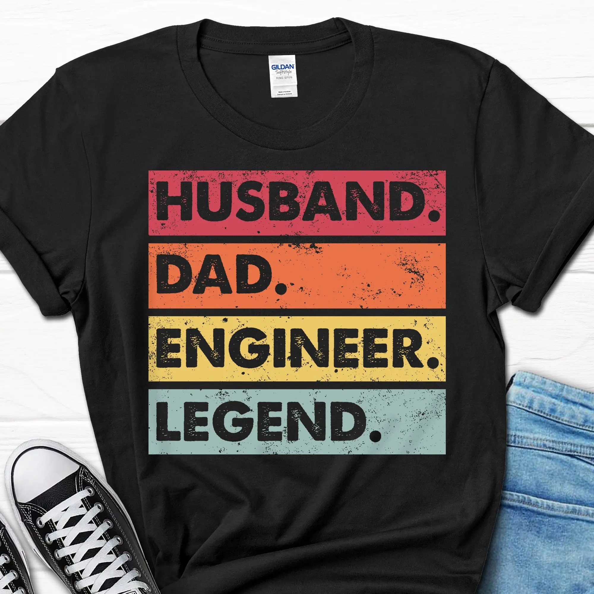 

Husband Dad Engineer Legend T Shirt for Father's Day Him Cool Daddy