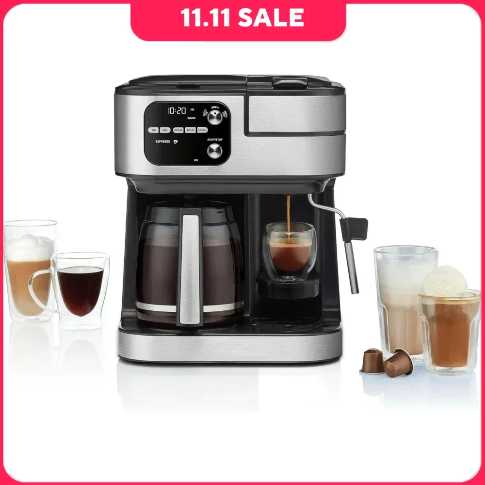 

Offee Machine for 12-Cup Carafe, Single-Serve Coffee, Espresso & Nespresso Capsule Compatible, Coffee Makers