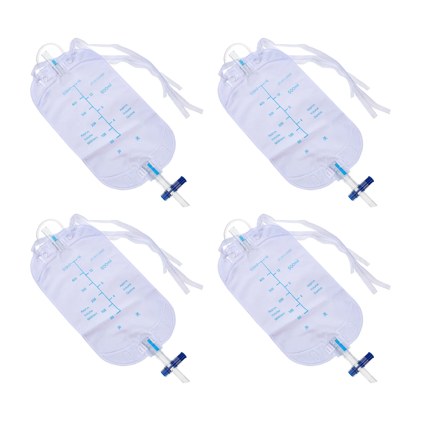 4pcs Urinary Drainage Bags Disposable Urine Bags Portable Urine Bags for Home Outdoor Patient Hospital