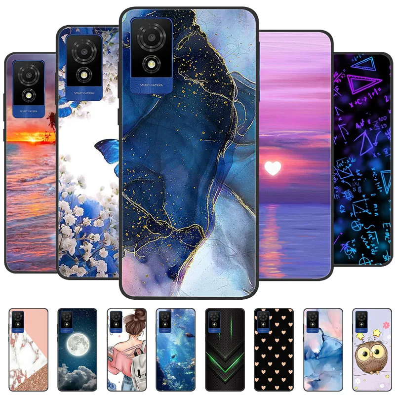 Para TCL 501 Funda para TCL501 silicona suave mármol negro parachoques Funda Coque para TCL 501 T433D protección completa 2024