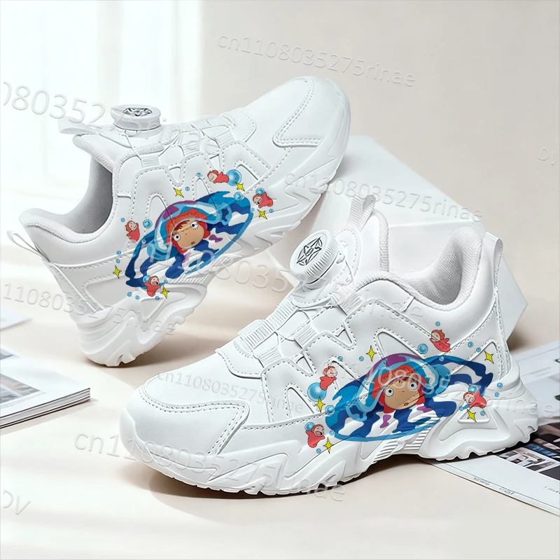 

Ponyo/детские белые туфли с 3D принтом мультфильмов для мальчиков и девочек, удобная модная простая обувь высокого качества, детский подарок