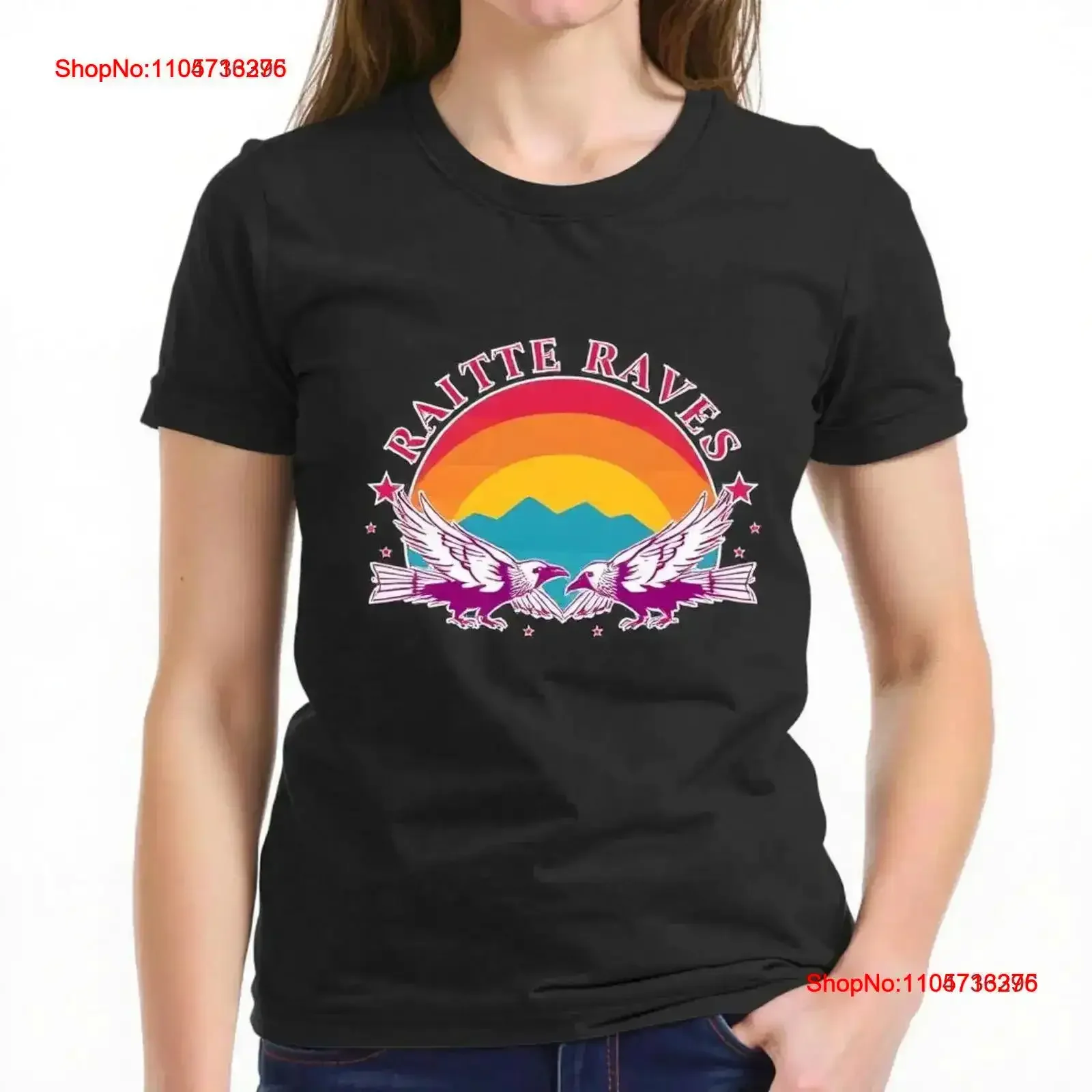 Vintage Rainbow T Shirt with Birds RAITTE RAVES Perfect for Washed Slightly Breathable Comfortable streetwear Soft vintage