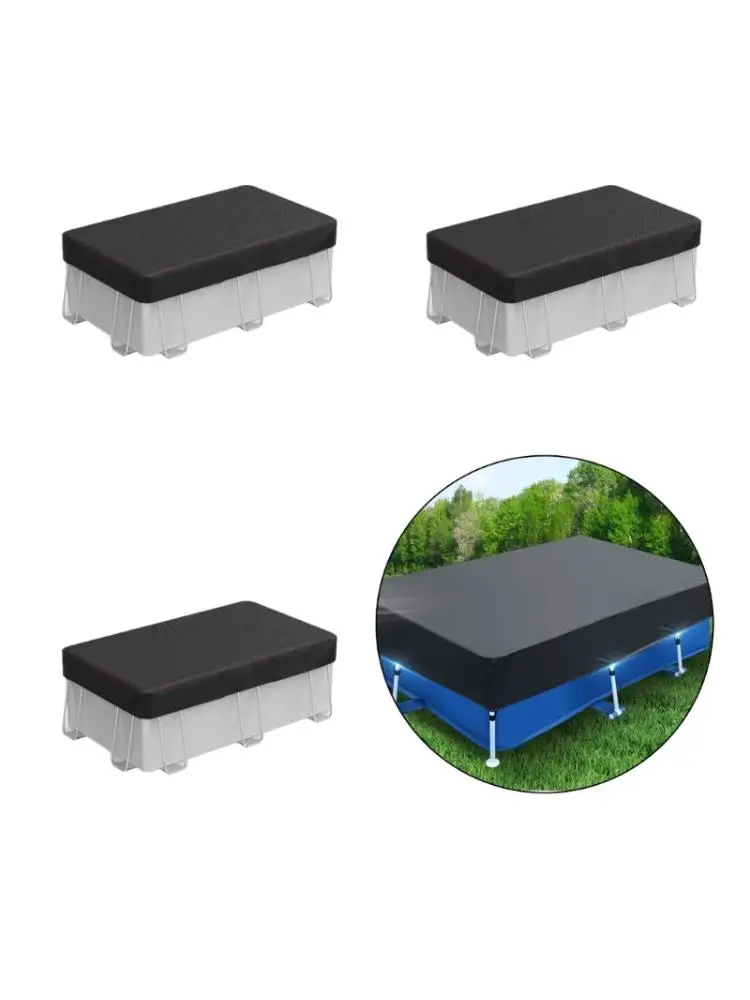 Wide Rectangular Pool Cover for Backyard Above Ground Pools, 210D Fabric Cover Panel for Rain and Summer Care