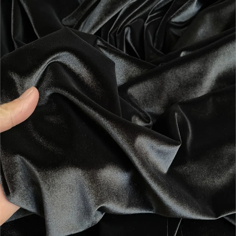 

Black velvet ultra dense vertical simulation luxury thick canary fabric