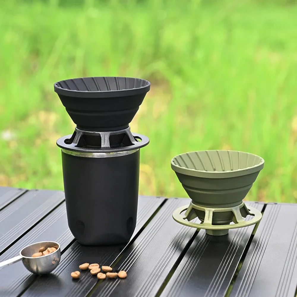 Foldable Silicone Coffee Filter Cup Portable V-shaped 1-2 Person Hand-making Coffee Pot Filter Household Cake Drip Filter Cup