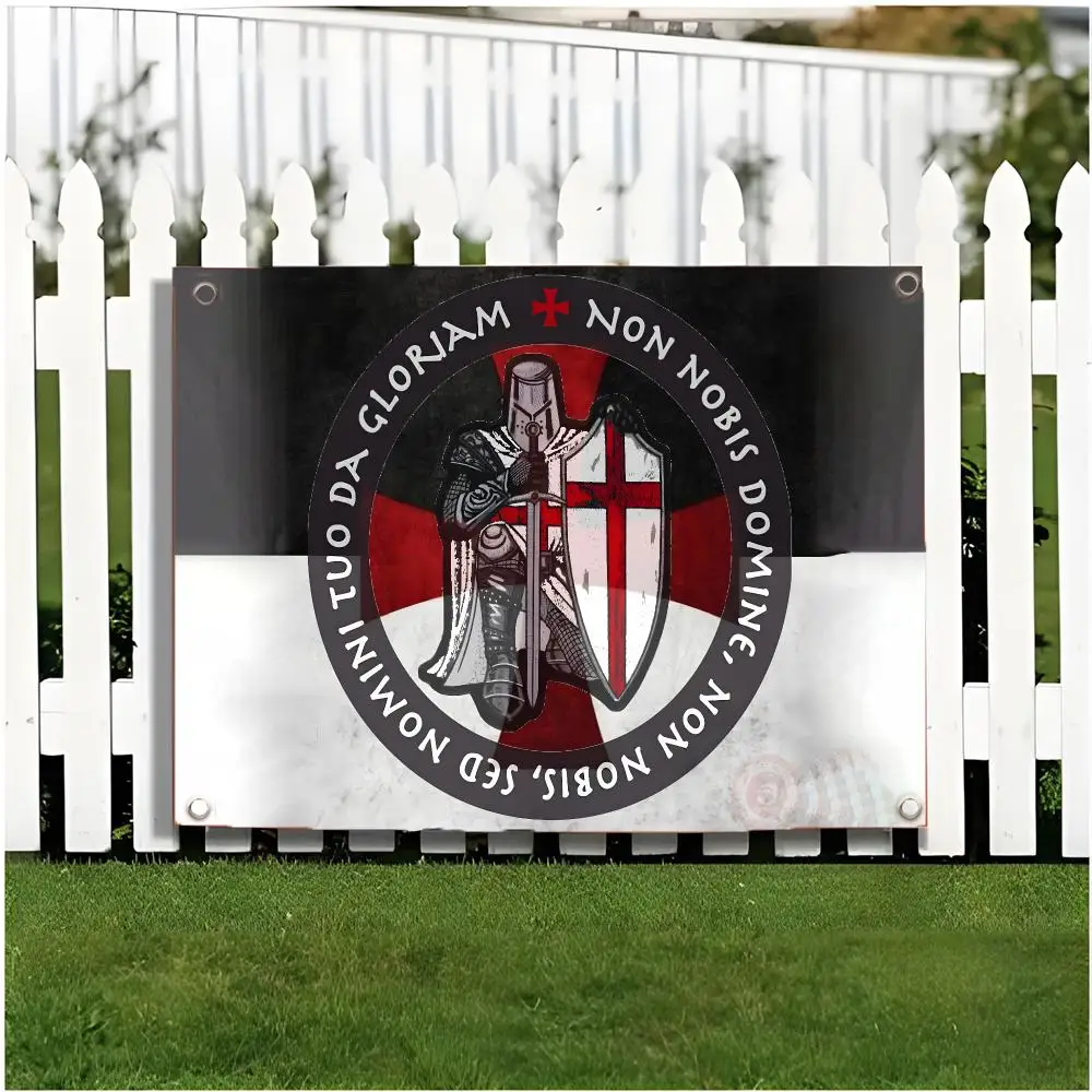 Knights Templar Flag Flags Edgeless four-ring hanging decor indoor outdoor compatible easy for hanging display