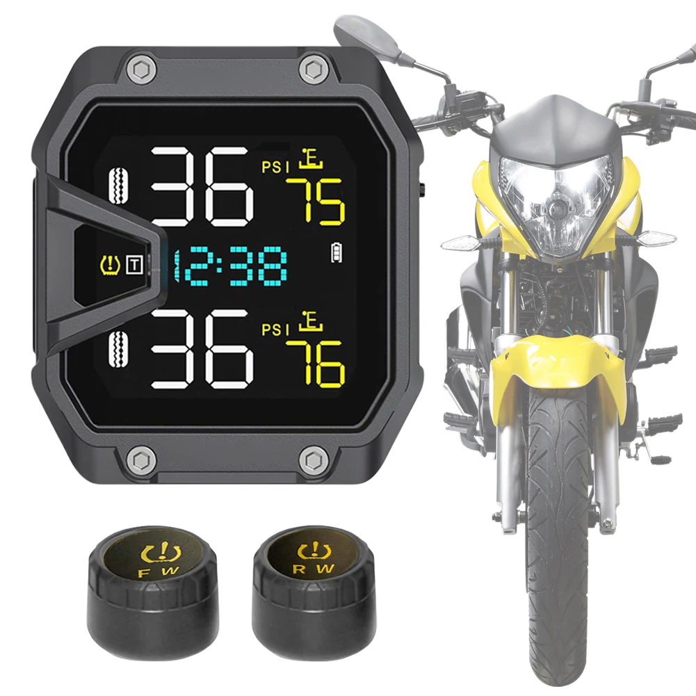 

Motorcycle TPMS Tire Pressure Monitoring System Motorcycle Tire Pressure Monitoring Alarm System for Two Wheeled Motorcycle