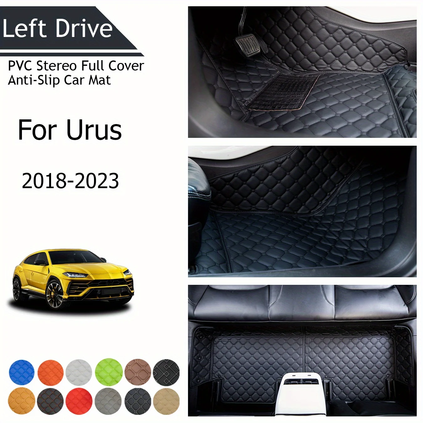 

TEGART 【LHD】For Lamborghini For Urus 2018-2023 Three Layer PVC Stereo Full Cover Anti-Slip Car Mat Car Floor Mat Car Accessories