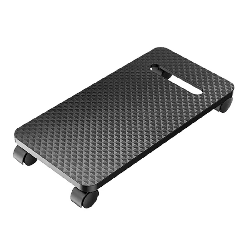 H37F Adjustable Computer Case Cart with Easy to Carry Handle Carbon Fiber Texture Movable Bracket Base