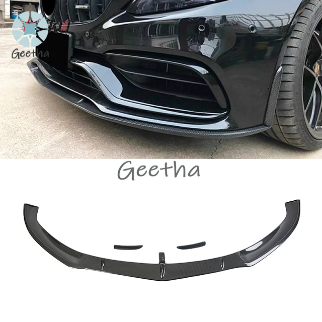 

For Mercedes Benz C-Class C200 C260 C300 C63 Front Bumper Carbon Fiber BK Style Front Lip