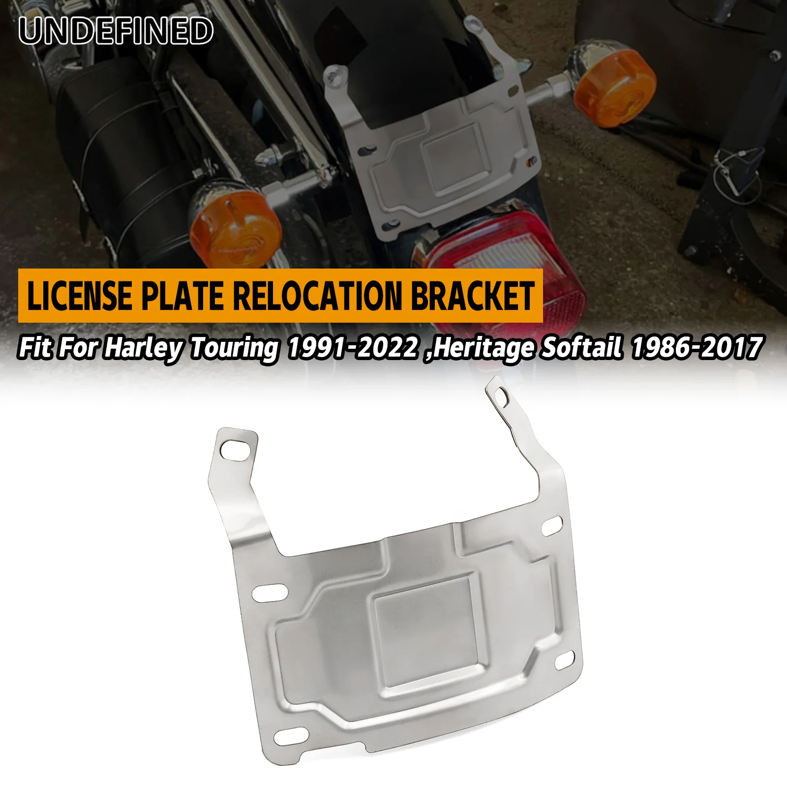 304 Stainless Steel License Plate Relocation Bracket For Harley Electra Glide Road King Softail Touring 86-23 Rear Lower Mount