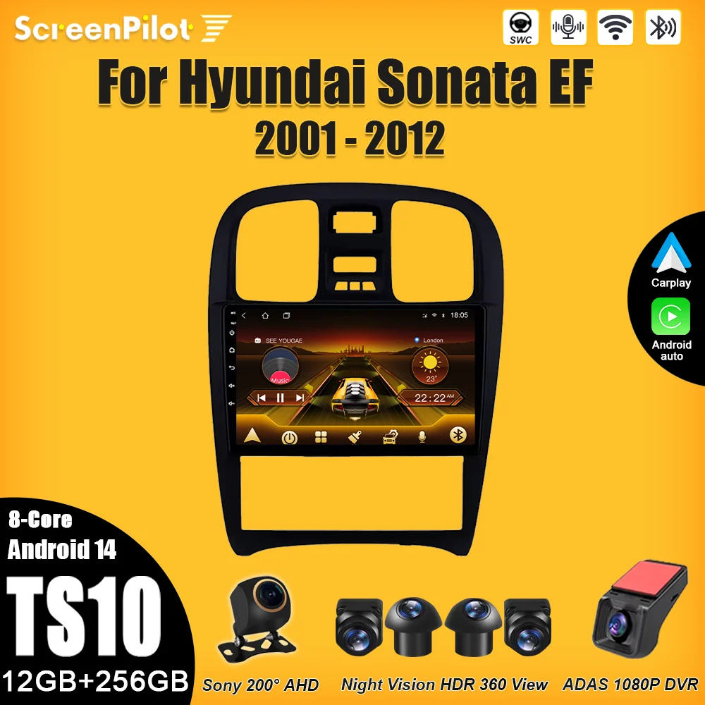 For Hyundai Sonata EF 2001-2010 2011 2012 Android Car Multimedia Video Player GPS Navigation Wireless Android Auto Touch Screen