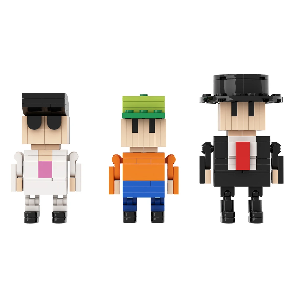 Gobricks MOC ゲーム転倒ガイ Brickheadz ビルディングブロックセットアクションキャラクター脱出 DIY レンガのおもちゃ子供の誕生日ギフト