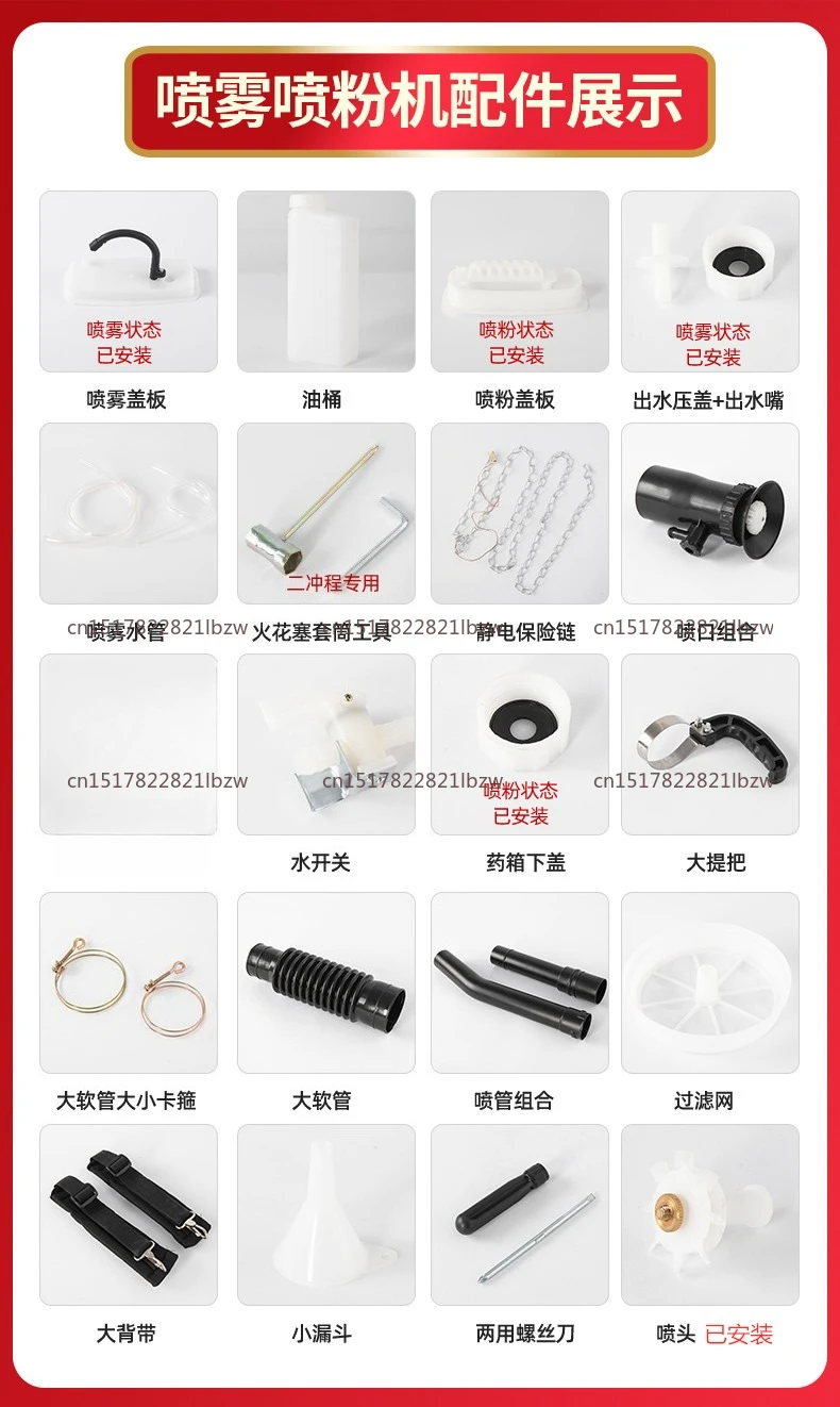 Two-stroke sprayer backpack 3WF-3/ 3WF-3A/for home gardens and farms with pump core components