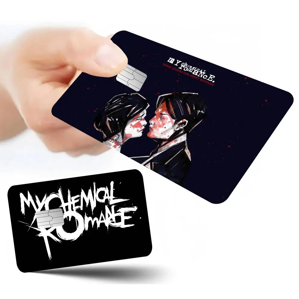 My Chemical Romance Rock Band Anime Front Cover Film Sticker Skin For Credit Debit Card Small Large Chip