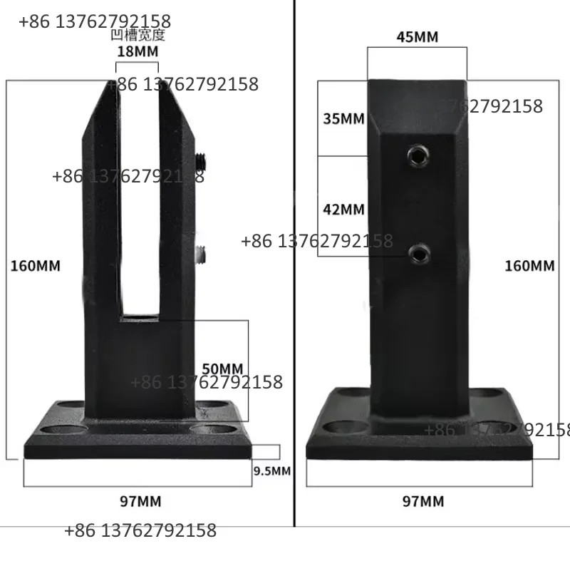 Stainless Steel Glass Base Clip 160mm 200mm High Stair Balcony Balustrade Handrail Glass Clamp Replacement Fittings