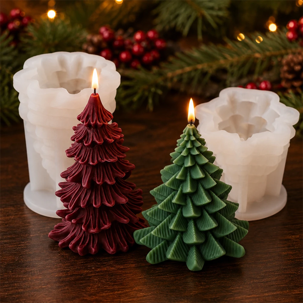 3Dクリスマスツリーキャンドルモールド シリコン製パインツリ - Xmas Candle Making のレビューと価格