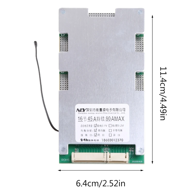 保護ボード用リチウムイオン電池,16s,60v,45a,bms用,送料無料
