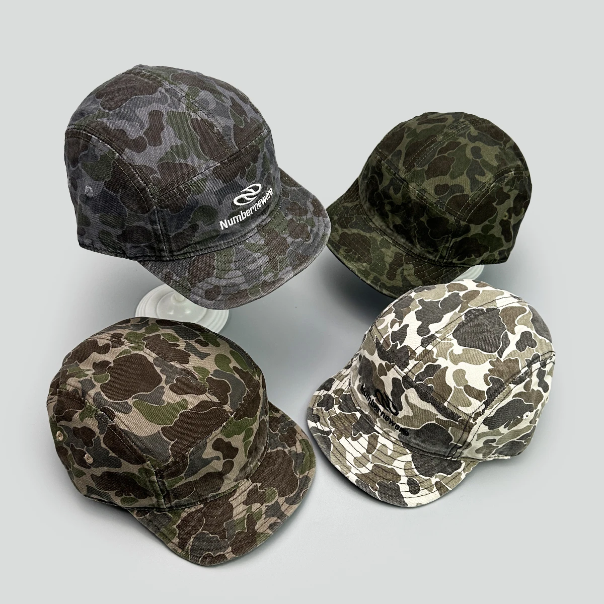 

Camouflage American Letter Embroidery Baseball Hats New Unisex Versatile Personal Sunshade Short Eave Fashion Niche Peaked Caps