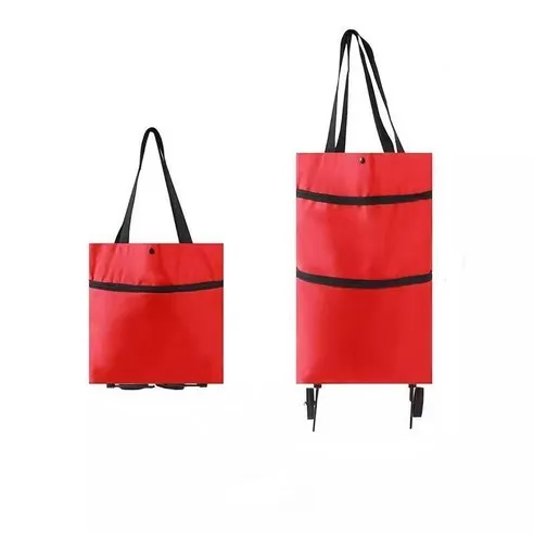 YIMAIDA Folding 2 Wheel Handle Cart Shopping Bag,