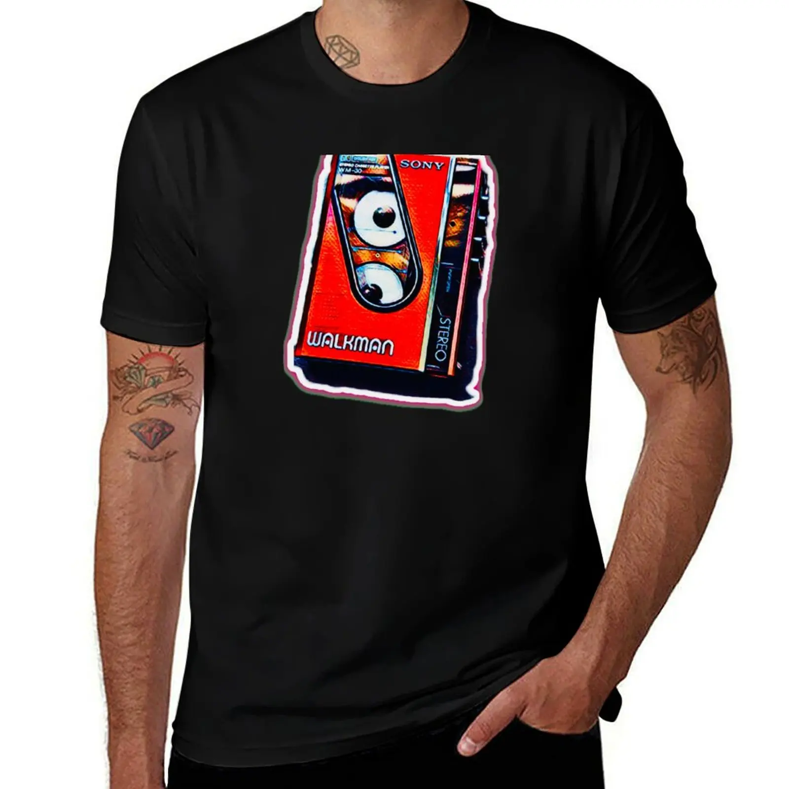 Retro Music Cassette Walkman T-Shirt Soft Durable Cotton T-Shirt