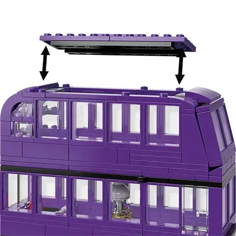 MINISO 419 delar 75957 Trollkarlarnas magiska värld Riddarbussen Lila trippeldäckare byggklossar tegelstenar leksak julklappar födelsedagspresenter 8 best sales Lego World of Warcraft - №8