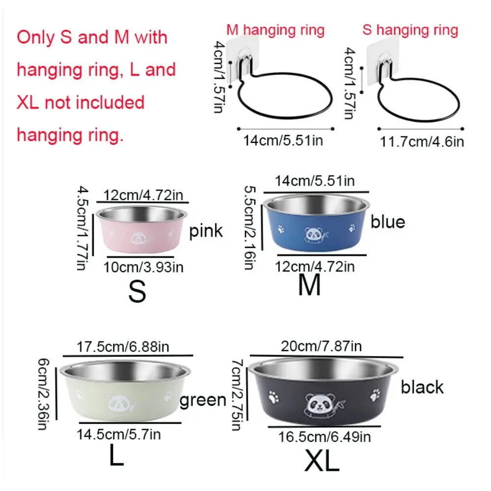 Pet Cat Feeding Bowl Stainless Steel Plastic Non-slip Single Bowl Food Drinking Tray Feeder Drop-resistant Durable Pet Dog Bowl