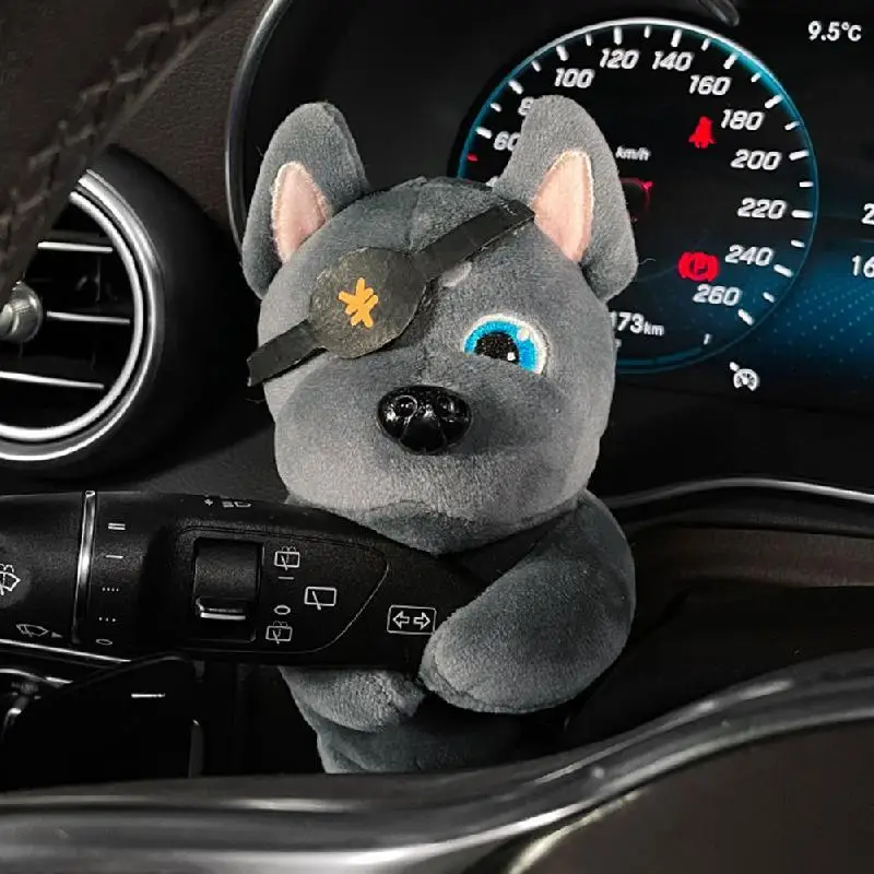 Car Plush Doll Ornaments Cute Panda Doll Column Shifter Turn Signal Wipe Lever Decoration Accessories For Tesla Mercedes Benz