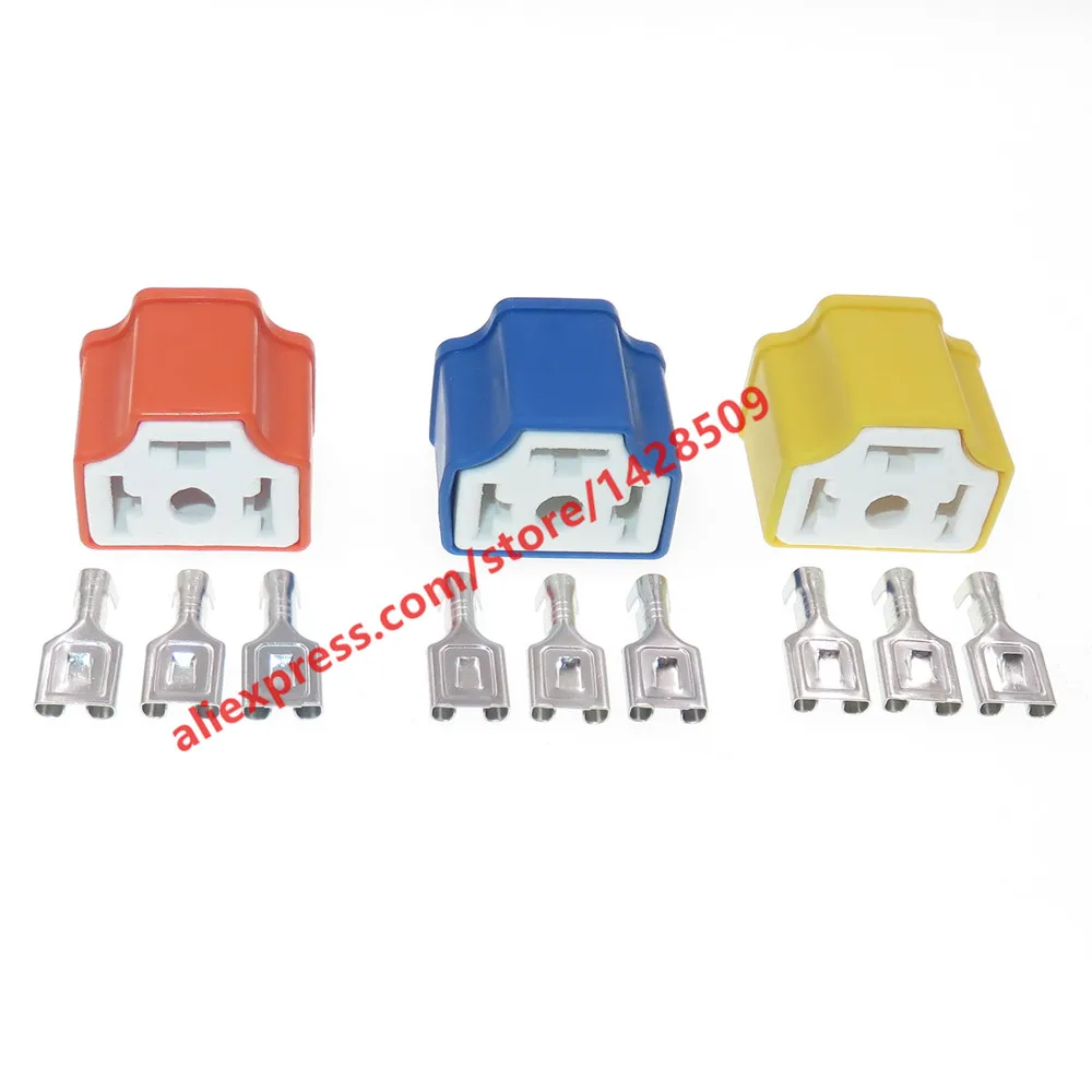 1 Set H4-2A H4 Auto HID Connector Automobile Light Bulb Plug Ceramic High Temperature Resistant Socket