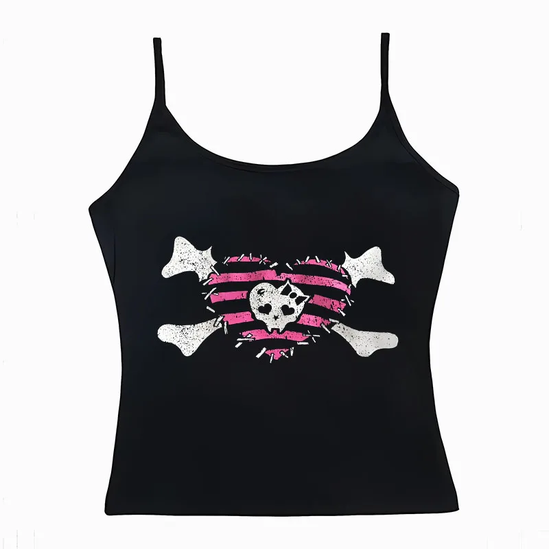 Verano Emo Harajuku 2000s Y2k Tops Sexys 90s ropa Vintage para mujeres Top de mujer blusas estéticas para mujeres tanques y camisola