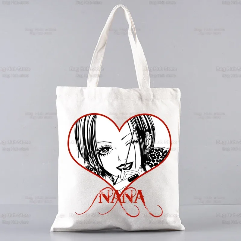 Black Stones NANA Osaki Anime Design Shoulder Canvas Bags Large Capacity College Harajuku Handbag Women Bag Shopping Bag