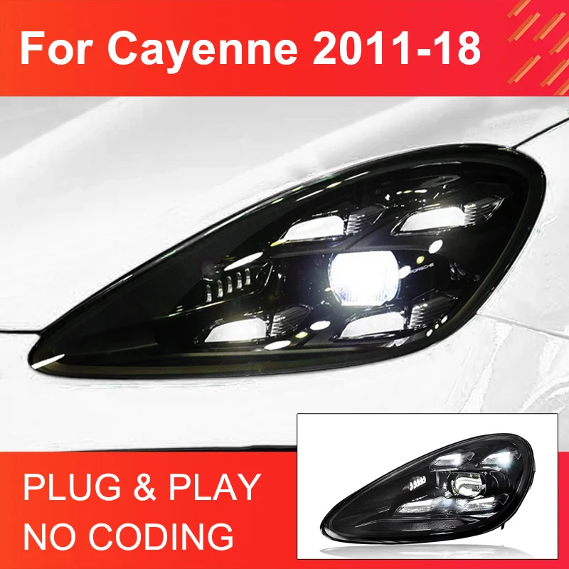 

1 Pair Full LED Headlight Assembly for Porsche Cayenne 2011-2018 Headlight Plug and Play with LED DRL Day Light Front Headlights