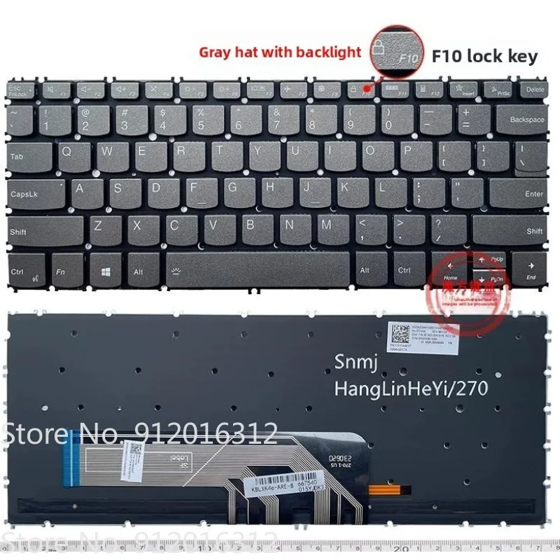 New US Keyboard for Lenovo Yoga 13s ITL Yoga 13s ACN Yoga Pro 13s ITL 2021 Laptop Gray Keyboard with Backlight