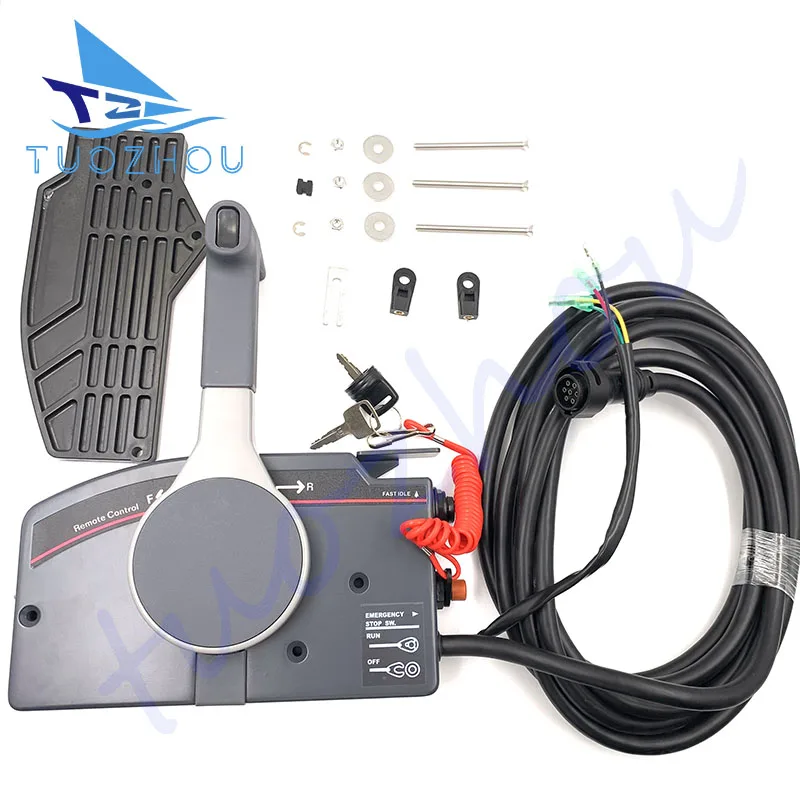 703-48230-14 Outboard engine remote control box with 7Pin Wire Harness Pull to open for Yamaha Outboard Motor