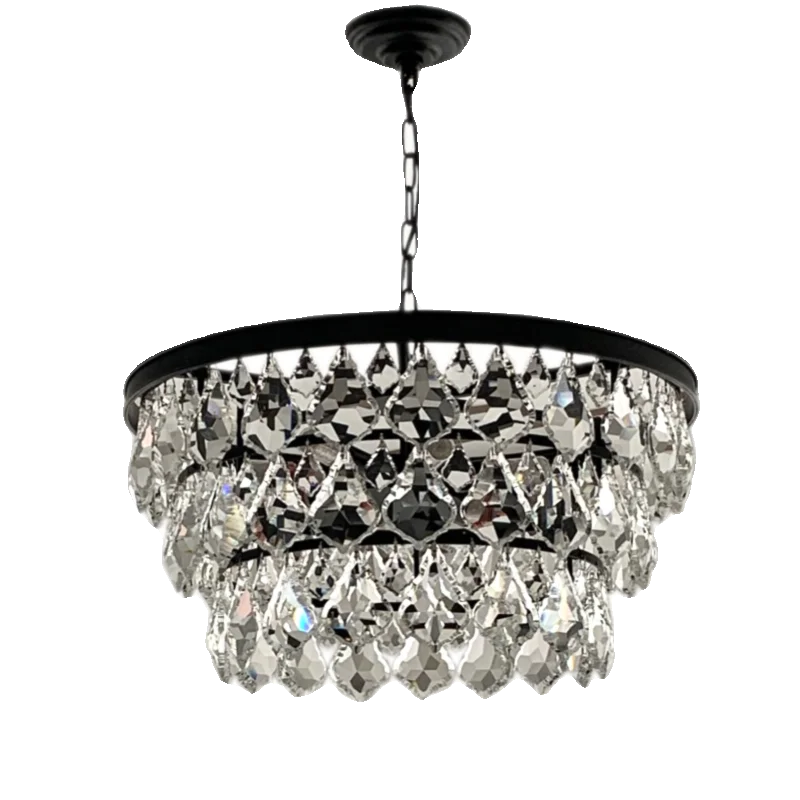 

American retro crystal chandelier living room bedroom entrance simple light luxury girl room cloakroom model room chandelier