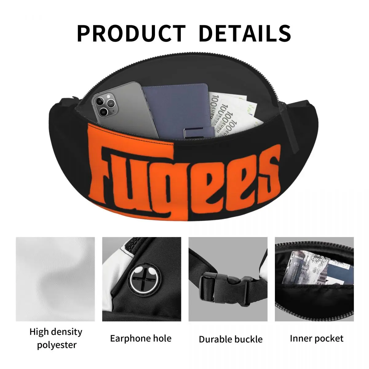 Old School Drawing Waist Bag Accessories Men Women Trend The Fugees 90s Hip Hop Music Strap Bag