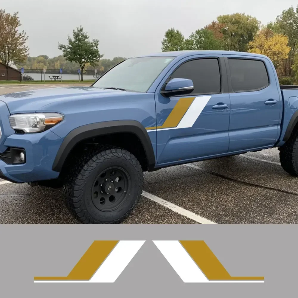 Pickup Tür Seite Aufkleber für Toyota Tacoma Lkw Grafiken Bunte Vintage Streifen Dekor Abdeckung Vinyl Aufkleber Auto Zubehör