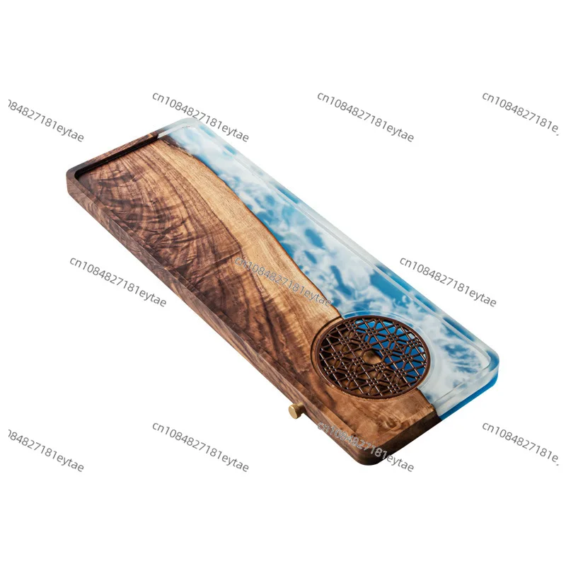 

Walnut Resin Small Tea Tray Holder Household Minimalist Wooden Drip Tray for Dry Brewing Table