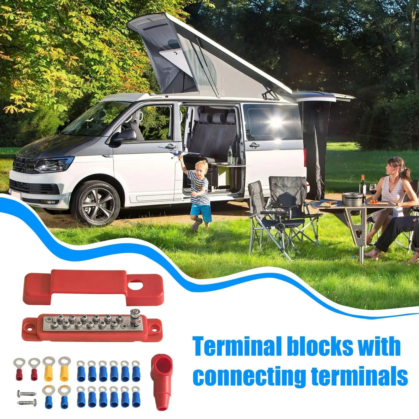 

Блок распределения питания 48В 150А с 12 клеммами и винтами M8, аксессуары для автомобилей и лодок